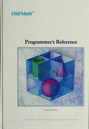 Cover: OSF/Motif Programmer’s Reference