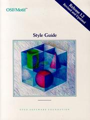 Cover: OSF/Motif Style Guide